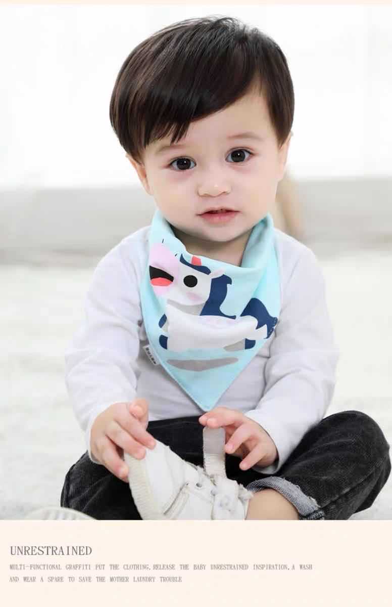 Baby Bib Baby Triangular Binder Cotton Double-Layer Snap Button Waterproof Newborn Bib Children's Scarf Spring