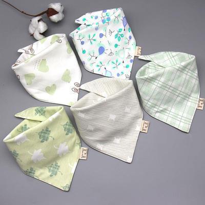 Baby Bib Baby Triangular Binder Cotton Double-Layer Snap Button Waterproof Newborn Bib Children's Scarf Spring