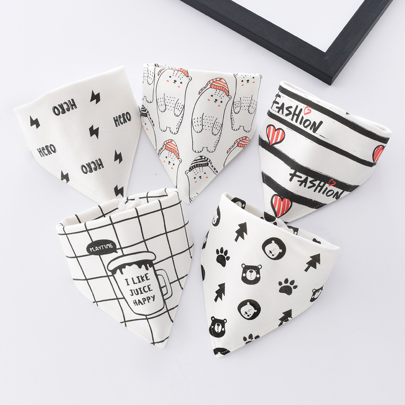 Baby Bib Baby Triangular Binder Cotton Double-Layer Snap Button Waterproof Newborn Bib Children's Scarf Spring