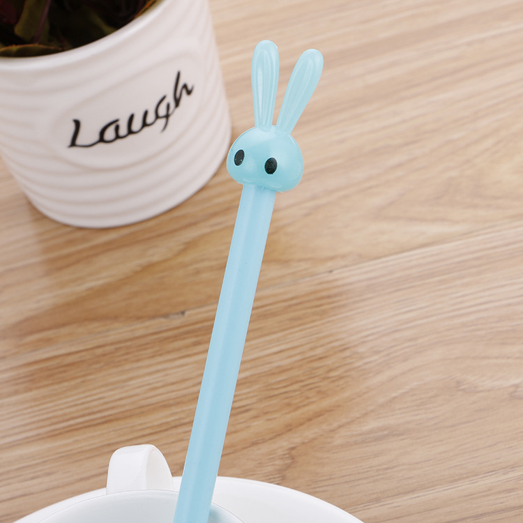 Cartoon Stationery Rabbit Jun Gel Pen Cute Long Ears Rabbit Signature Pen Creative Student Ball Pen Factory Direct Sales