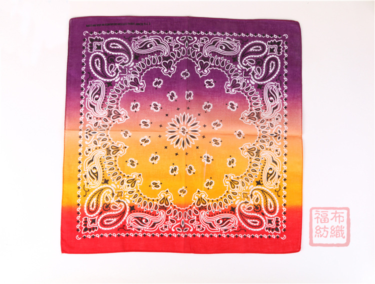 55cm Paisley Gradient Printing Scarf Square Cotton Outdoor Sports Cycling Headscarf Triangular Binder Customizable 55cm Paisley Gradient Printing Scarf Square Cotton Outdoor Sports Cycling Headscarf Triangular Binder Customizable