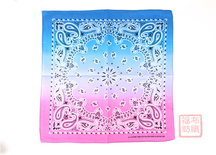 55cm Paisley Gradient Printing Scarf Square Cotton Outdoor Sports Cycling Headscarf Triangular Binder Customizable 55cm Paisley Gradient Printing Scarf Square Cotton Outdoor Sports Cycling Headscarf Triangular Binder Customizable