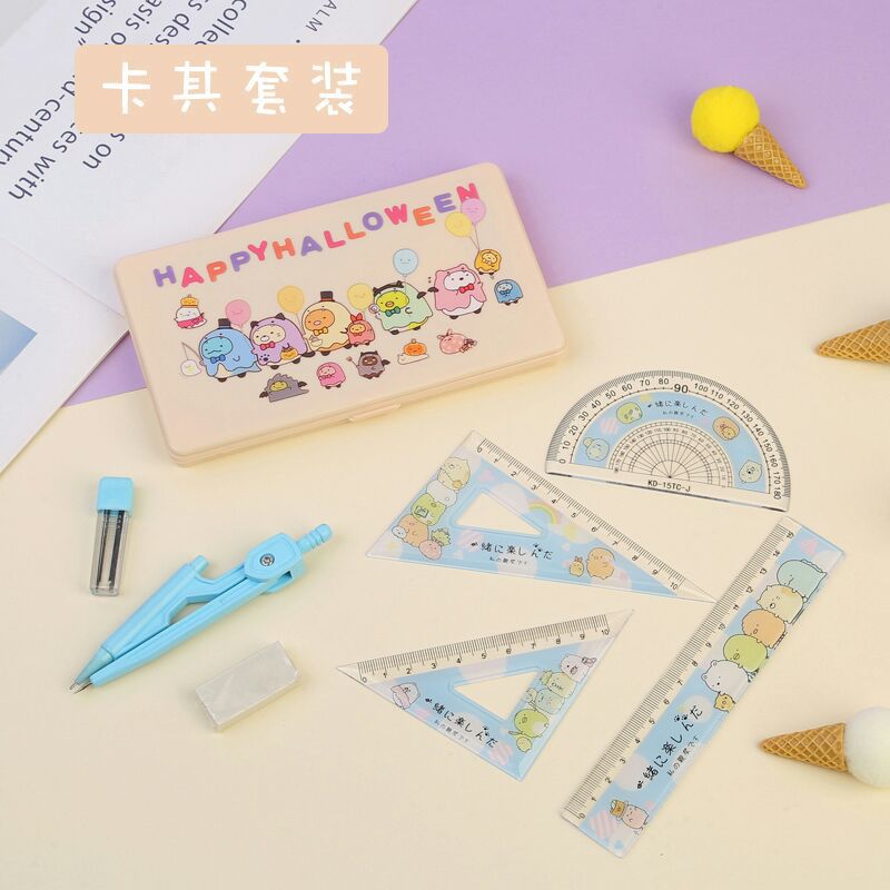 Anime Merchandise Student Compasses Ruler Set Refill 7-Piece Set Student Stationery Gift Anime Merchandise Student Compasses Ruler Set Refill 7-Piece Set Student Stationery Gift
