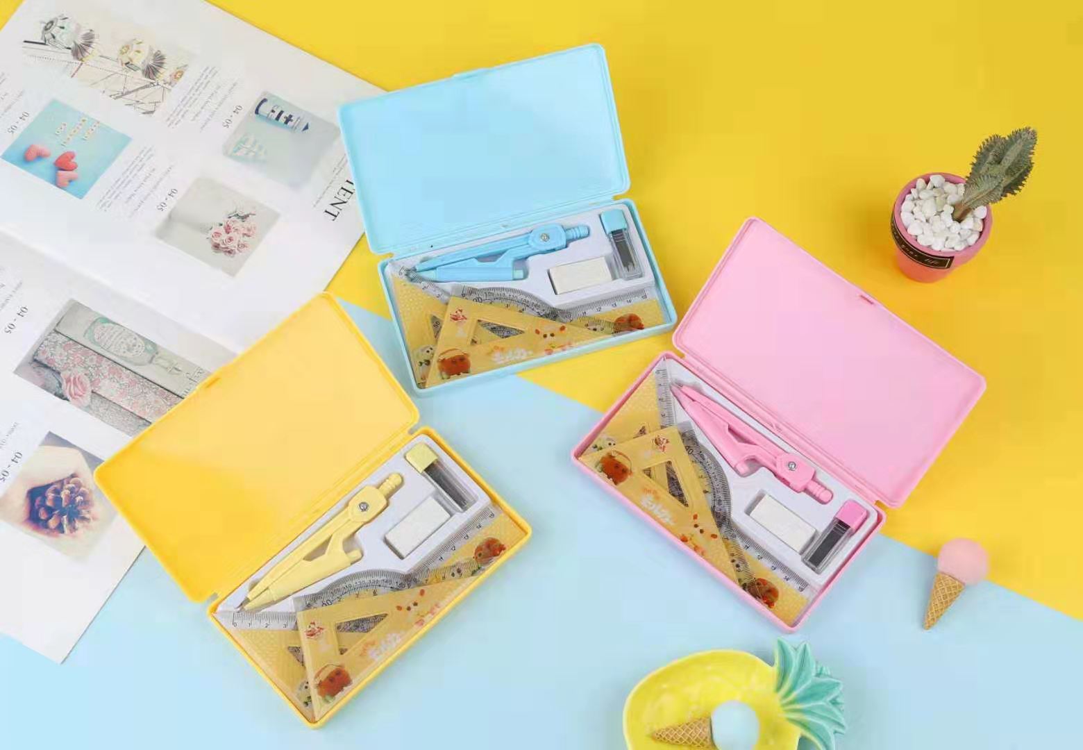 Anime Merchandise Student Compasses Ruler Set Refill 7-Piece Set Student Stationery Gift Anime Merchandise Student Compasses Ruler Set Refill 7-Piece Set Student Stationery Gift