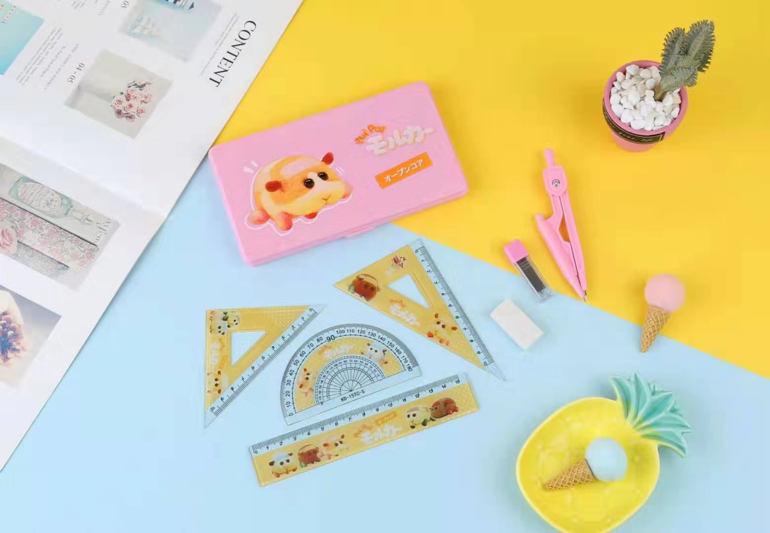 Anime Merchandise Student Compasses Ruler Set Refill 7-Piece Set Student Stationery Gift Anime Merchandise Student Compasses Ruler Set Refill 7-Piece Set Student Stationery Gift