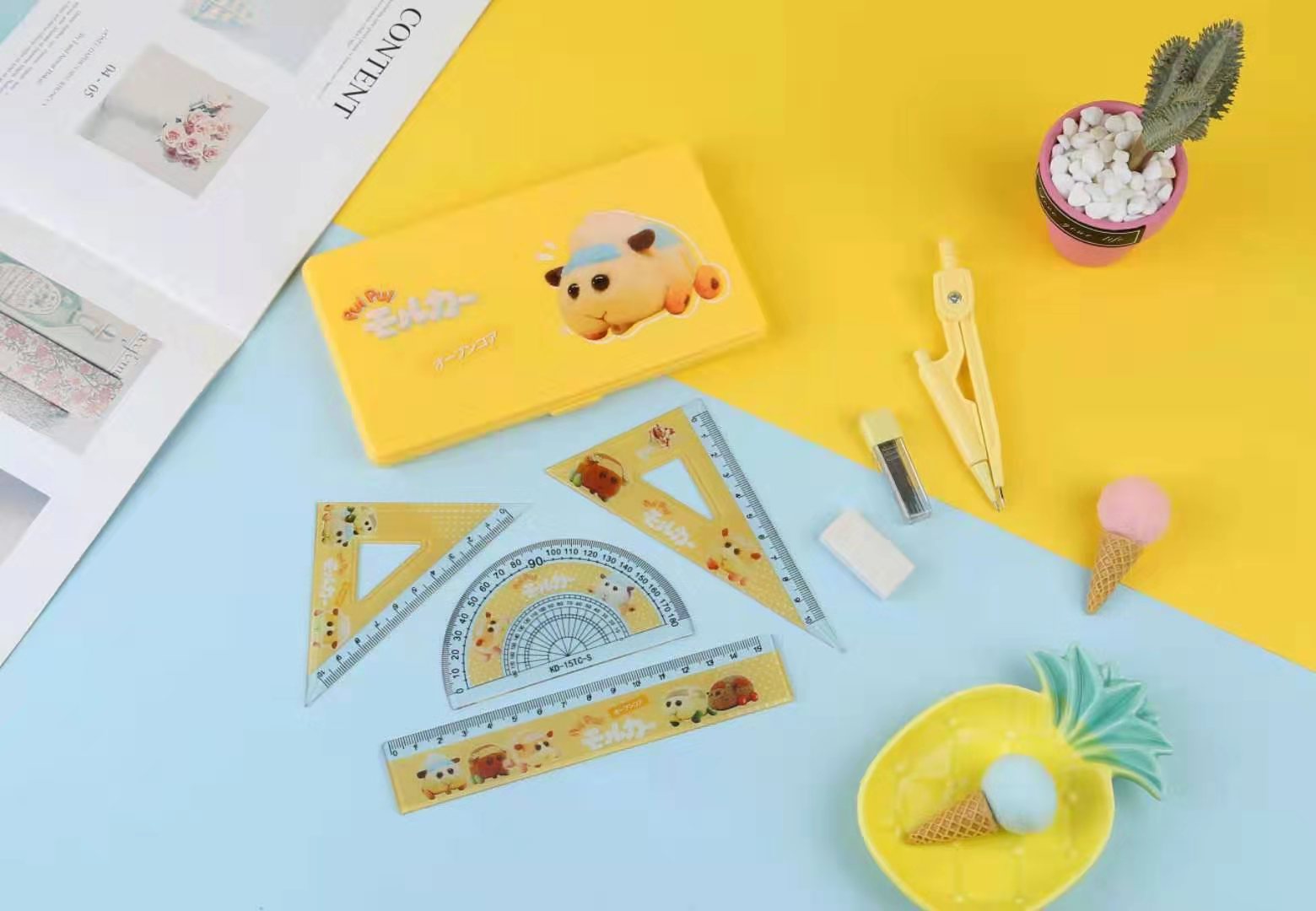 Anime Merchandise Student Compasses Ruler Set Refill 7-Piece Set Student Stationery Gift Anime Merchandise Student Compasses Ruler Set Refill 7-Piece Set Student Stationery Gift
