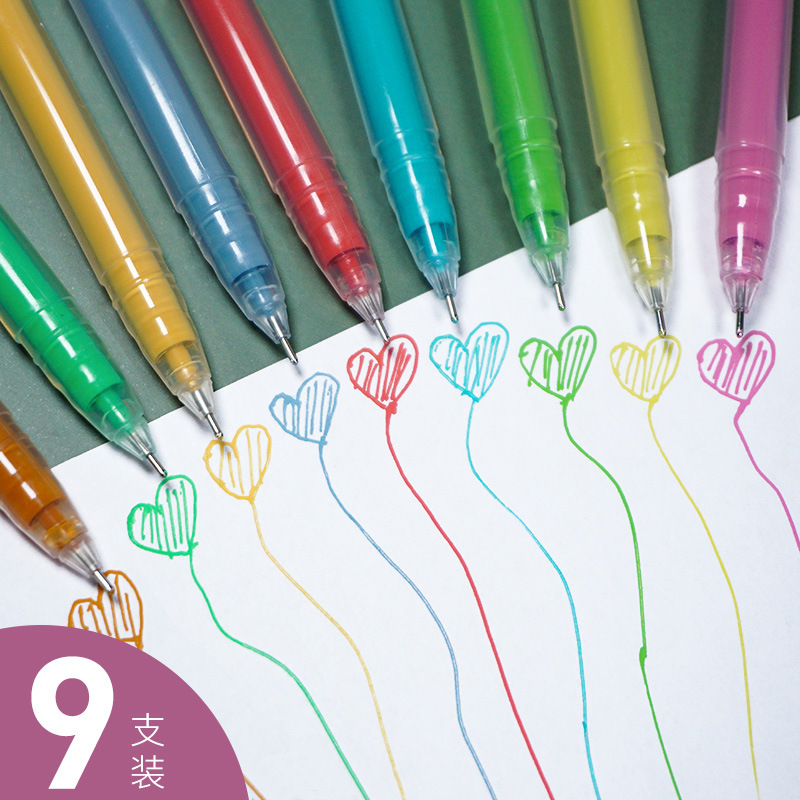 Simple and Beautiful Morandi Color Color Gel Pen Set Notebook Stationery for Students Vintage Ball Pen 0.5mm