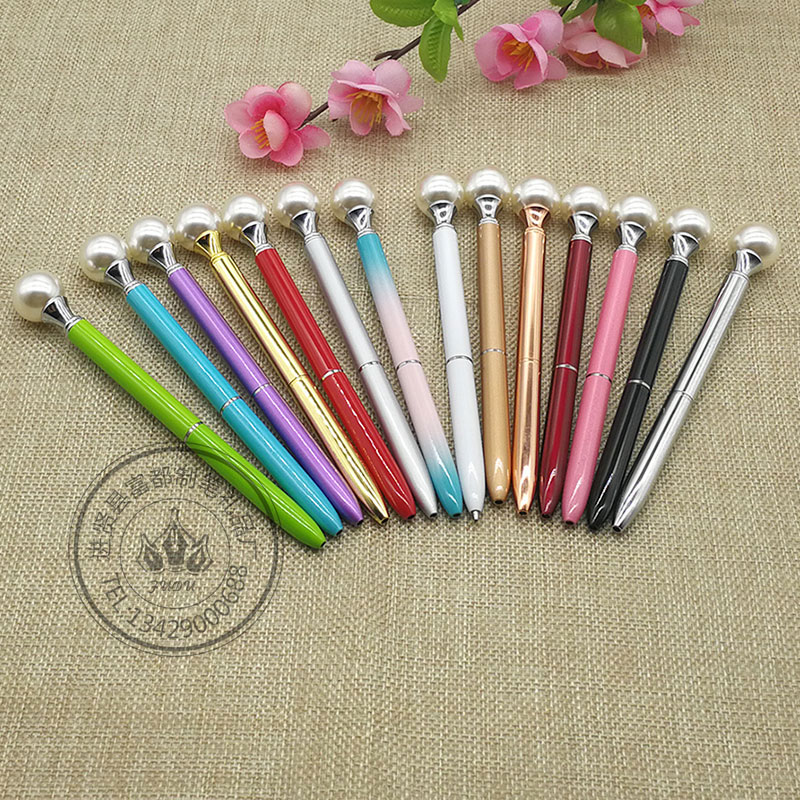 2017 new strange spot wholesale metal ball-point pen high-grade large pearl pen queen magic pole pen