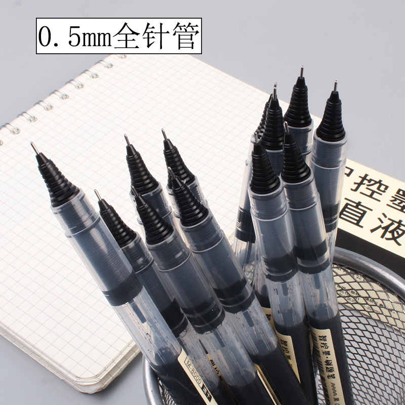 Roller Ball Pen Gel Pen Direct Liquid Type Treasure Bead Full Needle Tube Gel Pen Office Stationery 0.5mm Signature Pen Manufacturer
