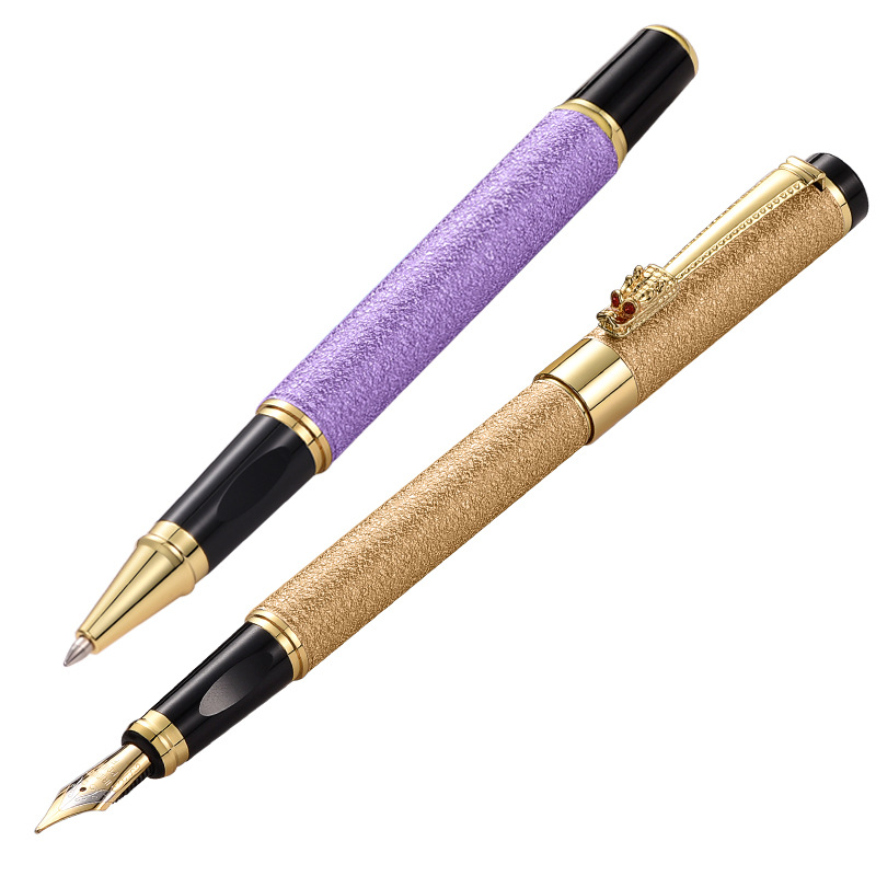 High-End Business Metal Roller Pen Ink Sac Pen Elementary School Student Roller Pen Gift Ball Pen Lettering Package Gift Box