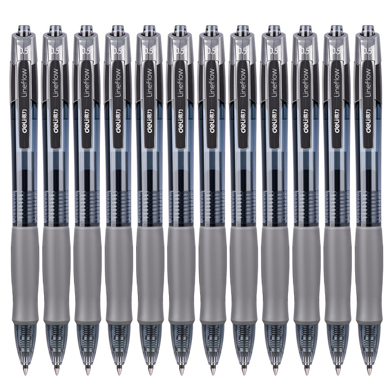 Deli S08 Smooth Press Gel Pen Signature Pen Press Ball Pen Bullet 0.5mm Straight Liquid Water-Based Paint Pen
