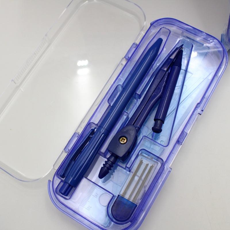 Wholesale Compasses Ruler Set Student Geometric Drawing Ruler Set Plastic Boxed 7-Piece Office Stationery