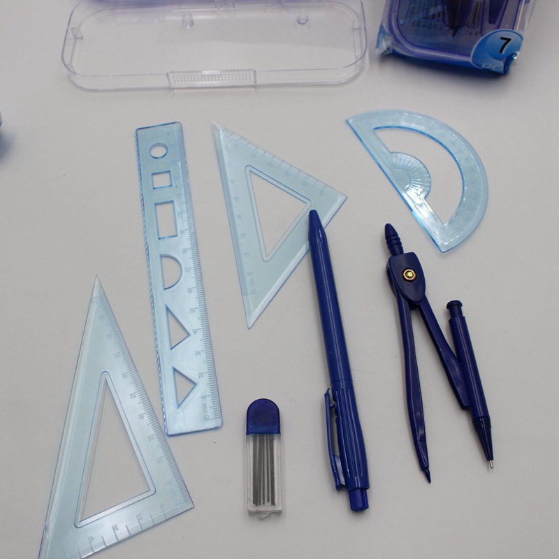 Wholesale Compasses Ruler Set Student Geometric Drawing Ruler Set Plastic Boxed 7-Piece Office Stationery Wholesale Compasses Ruler Set Student Geometric Drawing Ruler Set Plastic Boxed 7-Piece Office Stationery