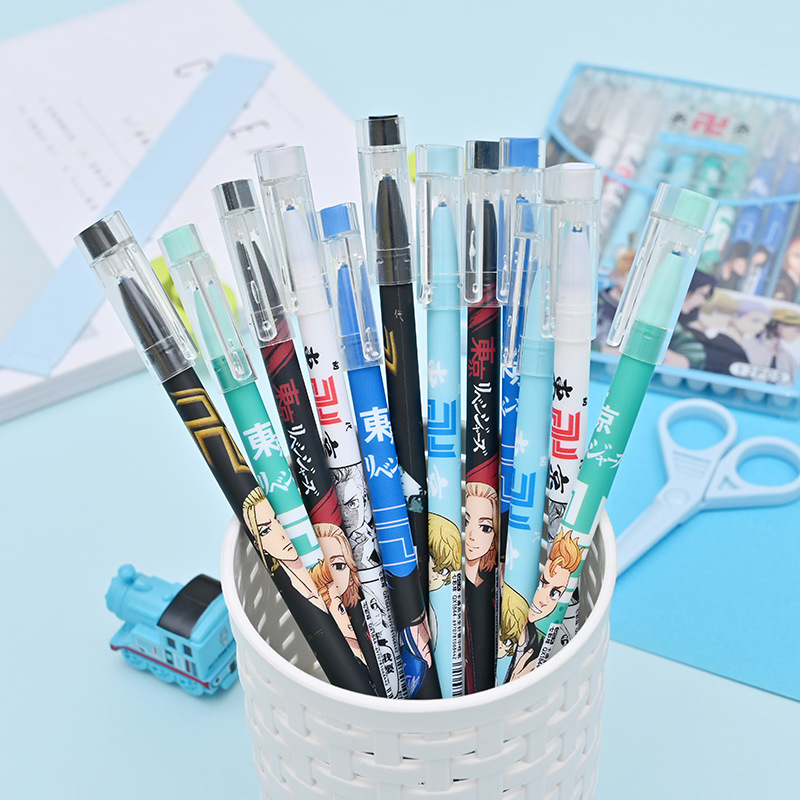New Straight Gel Pen Wholesale Cartoon Cartoon Cute Signature Pen Ball Pen Factory Direct Supply Student Gel Pen