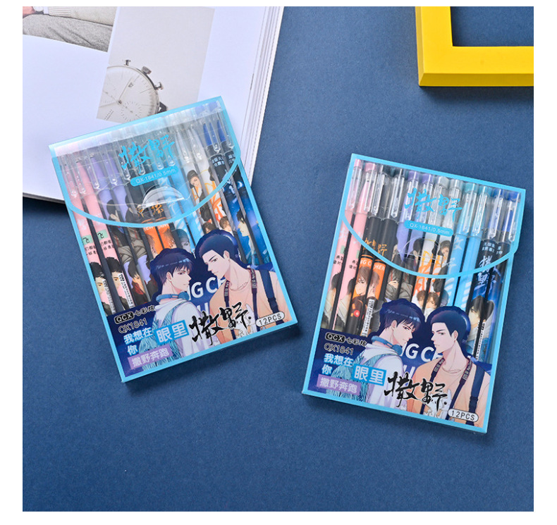 New Straight Gel Pen Wholesale Cartoon Cartoon Cute Signature Pen Ball Pen Factory Direct Supply Student Gel Pen
