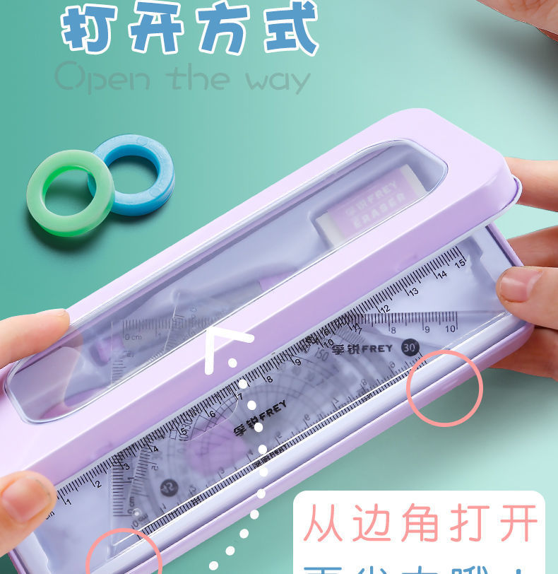 Compasses Ruler Set Set Square Student Stationery Ruler Triangular Plate Primary School Student Ruler Sets Multifunctional Drawing Supplies