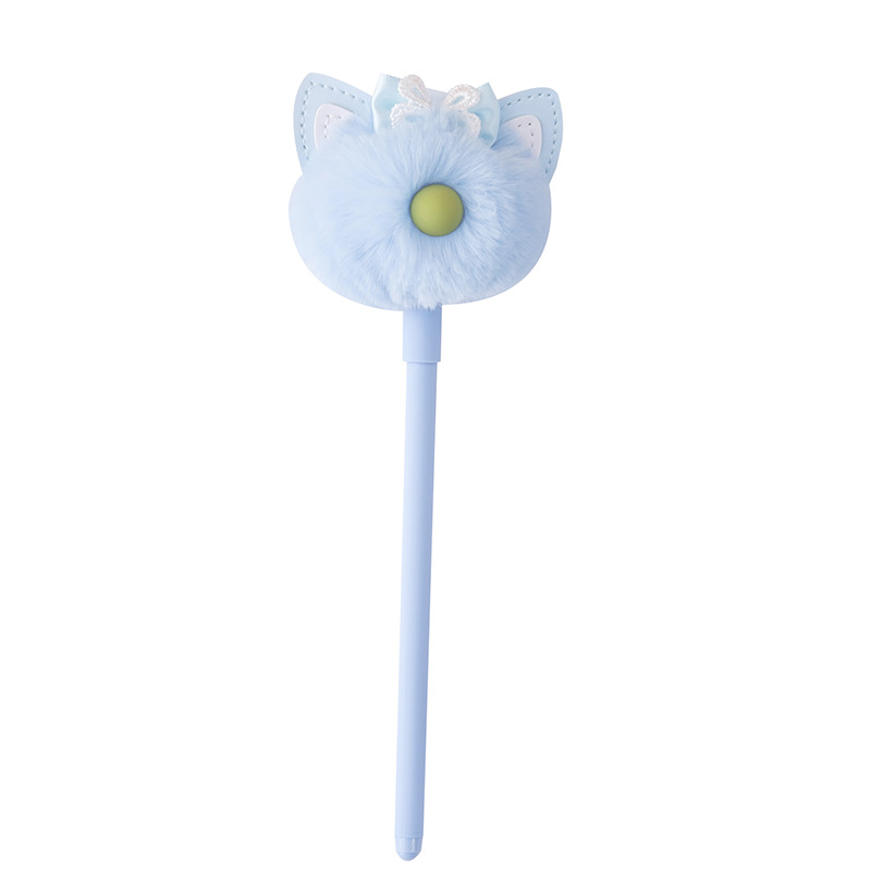 Internet Hot Girlish Creative Fur Ball Pen Nice Pen Cute Super Cute Black Pen Gel Pen Student Stationery Supplies