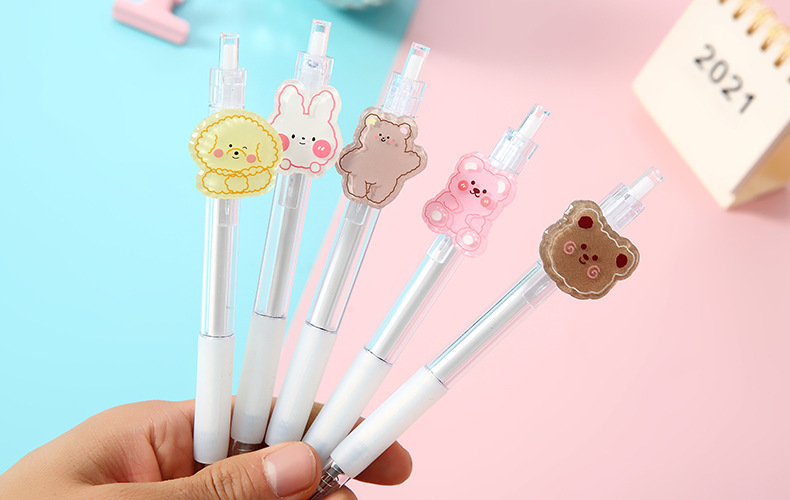 Cartoon Patch Pressing Pen Set Cute Girl Beating 5 Pack Gel Pen Student Writing Signature Ball Pen Cartoon Patch Pressing Pen Set Cute Girl Beating 5 Pack Gel Pen Student Writing Signature Ball Pen