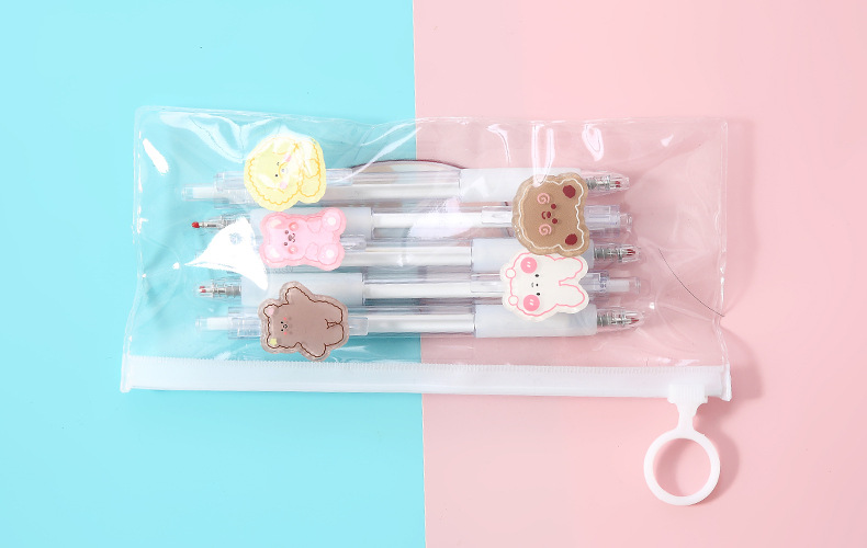 Cartoon Patch Pressing Pen Set Cute Girl Beating 5 Pack Gel Pen Student Writing Signature Ball Pen Cartoon Patch Pressing Pen Set Cute Girl Beating 5 Pack Gel Pen Student Writing Signature Ball Pen