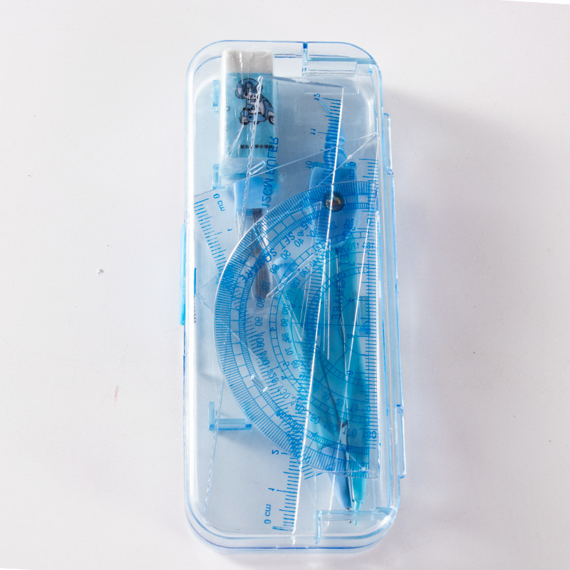 Student Compass Ruler Suit 7 Set Small Fresh Drawing Ruler Compasses Set Wholesale
