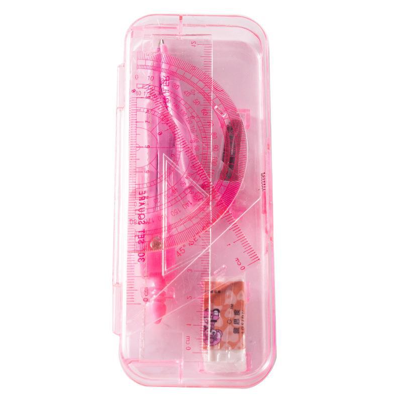 Student Compass Ruler Suit 7 Set Small Fresh Drawing Ruler Compasses Set Wholesale
