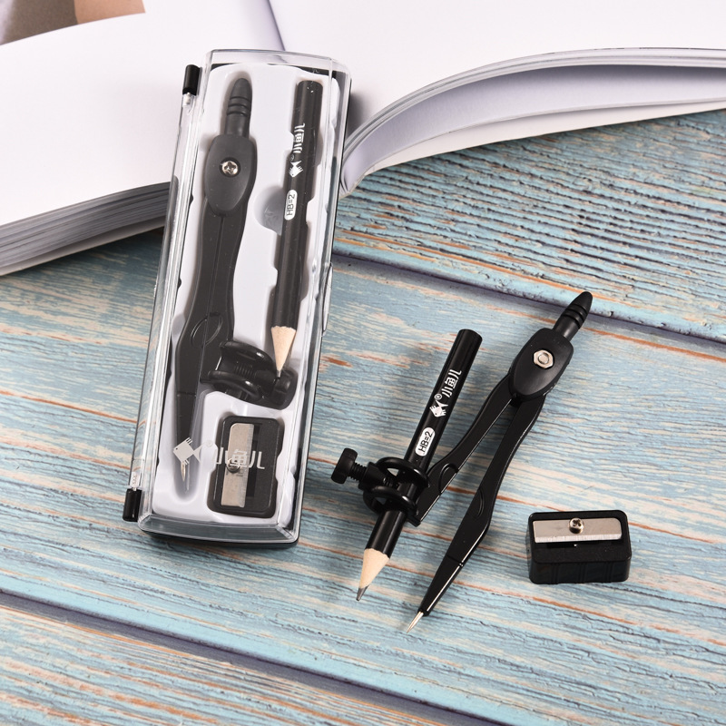Small Fish Zinc Alloy Compasses 2218 Student Drawing Tools Black Metal with Pencil Pencil Sharpener Set Wholesale Small Fish Zinc Alloy Compasses 2218 Student Drawing Tools Black Metal with Pencil Pencil Sharpener Set Wholesale