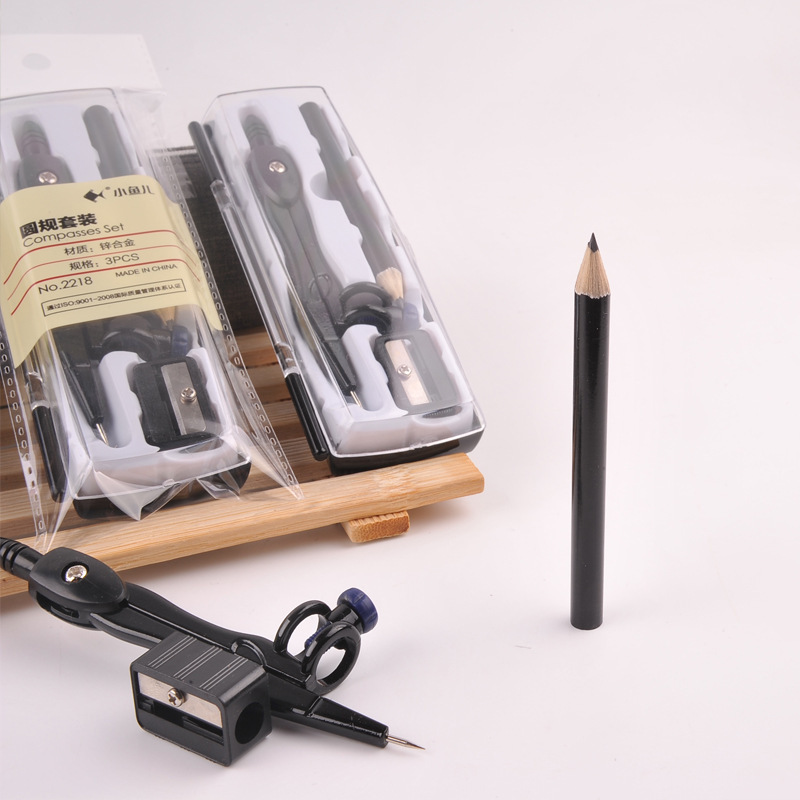 Small Fish Zinc Alloy Compasses 2218 Student Drawing Tools Black Metal with Pencil Pencil Sharpener Set Wholesale Small Fish Zinc Alloy Compasses 2218 Student Drawing Tools Black Metal with Pencil Pencil Sharpener Set Wholesale