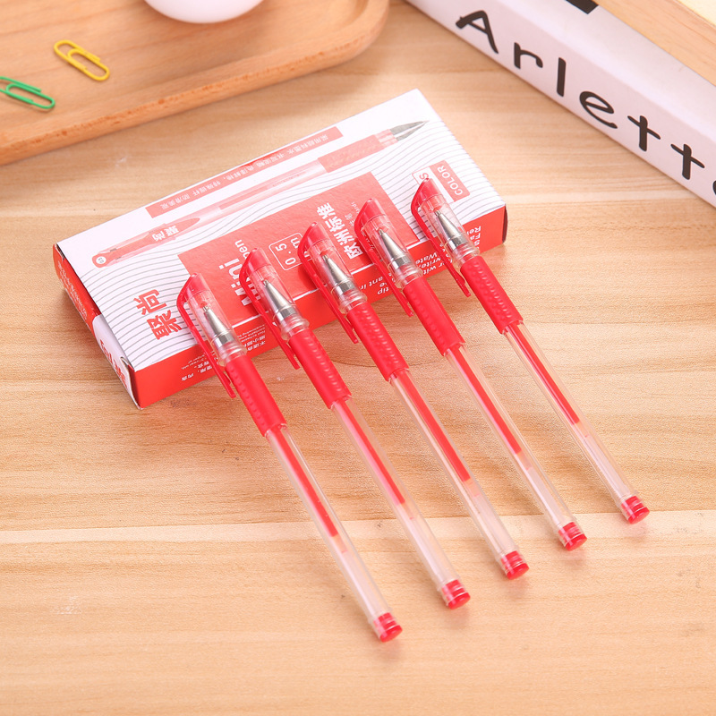 Gel Pen Ball Pen Signature Pen 0.5mm Bullet Black Red Blue Refill Office Study Exam Stationery