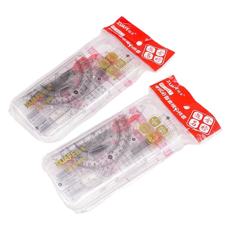 Student Set Compasses Ruler Drawing Ruler Rubber Woodworking Mechanical Drawing Building Drawing Measuring Convenient Tool