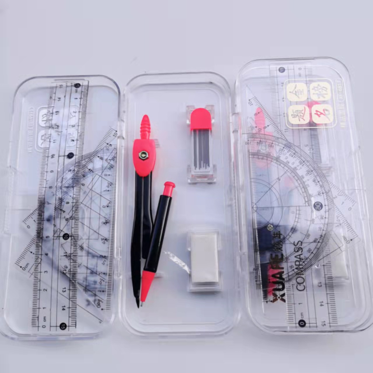 Student Set Compasses Ruler Drawing Ruler Rubber Woodworking Mechanical Drawing Building Drawing Measuring Convenient Tool