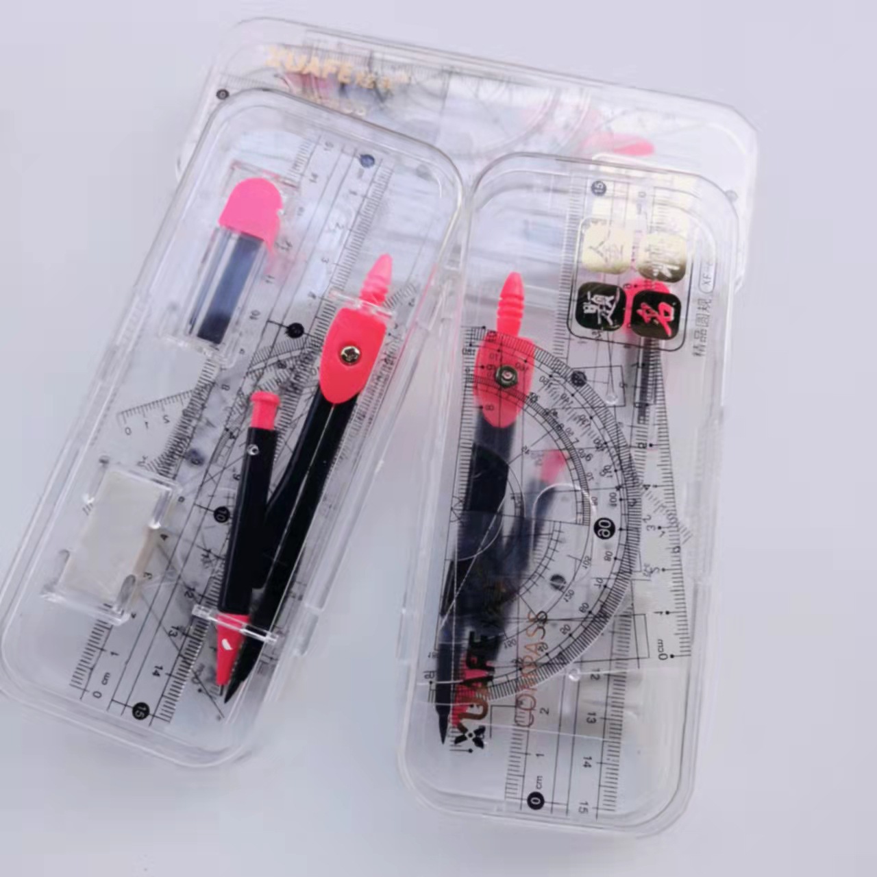 Student Set Compasses Ruler Drawing Ruler Rubber Woodworking Mechanical Drawing Building Drawing Measuring Convenient Tool