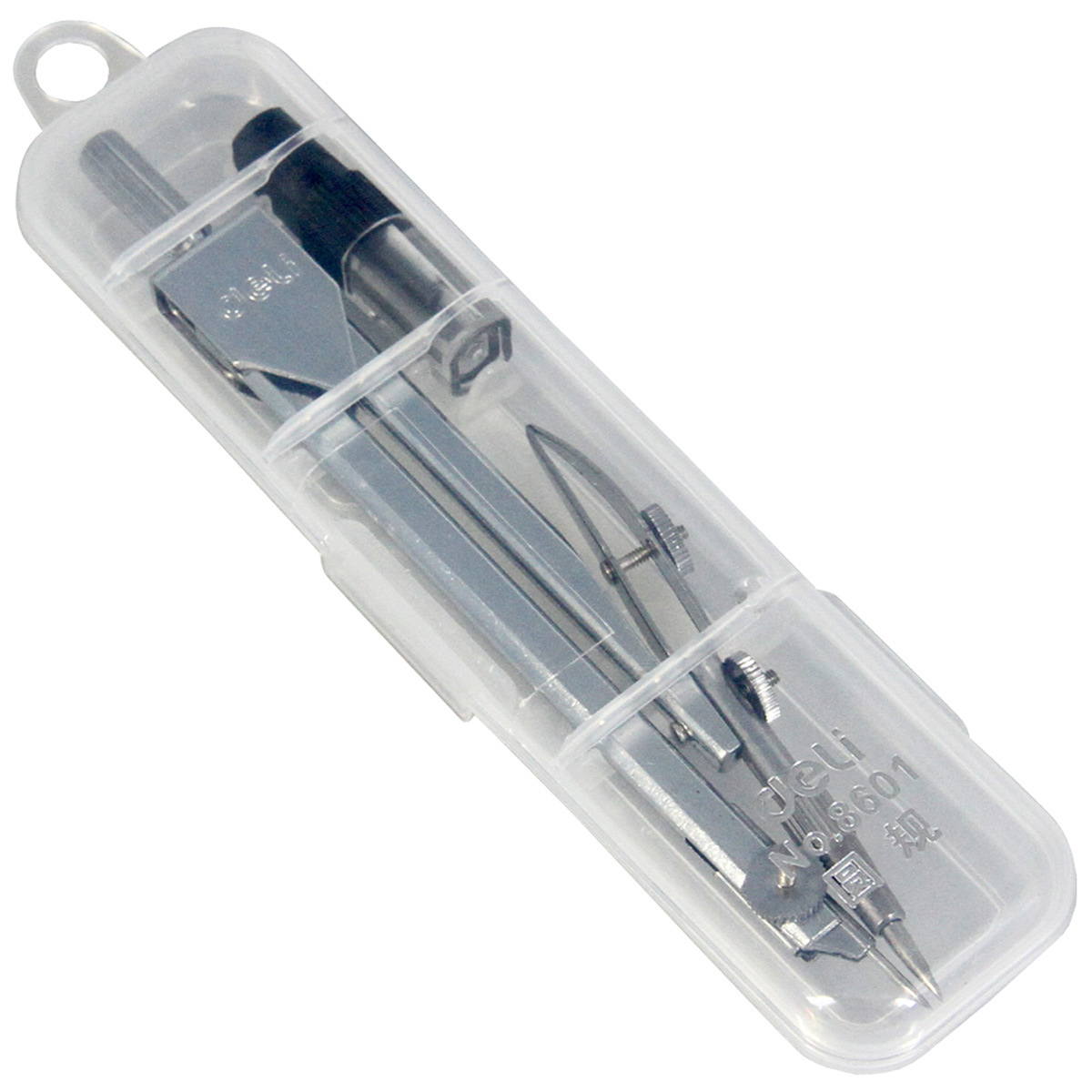 Deli Compasses 8601 Metal Compass Compasses Primary and Secondary School Students Drawing Painting Design Examination Standard Compasses Ruler Set