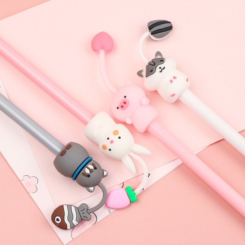 Korean Creative Cartoon Cute Pet Garden Gel Pen Simple Cute Student Exam Ball Pen Writing Signature Pen