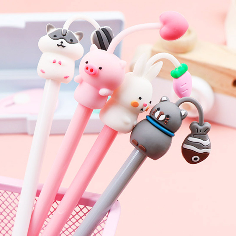 Korean Creative Cartoon Cute Pet Garden Gel Pen Simple Cute Student Exam Ball Pen Writing Signature Pen