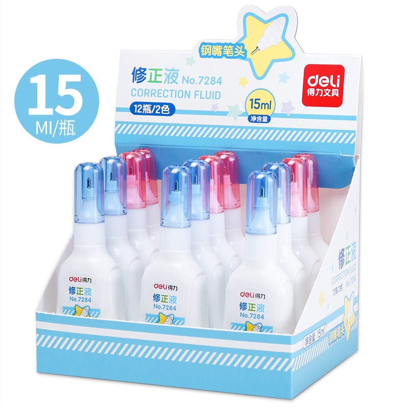 Judian Deli/Deli Correction Fluid 7284 Korean Creative Correction Fluid Cute Student Correction Fluid 15ml