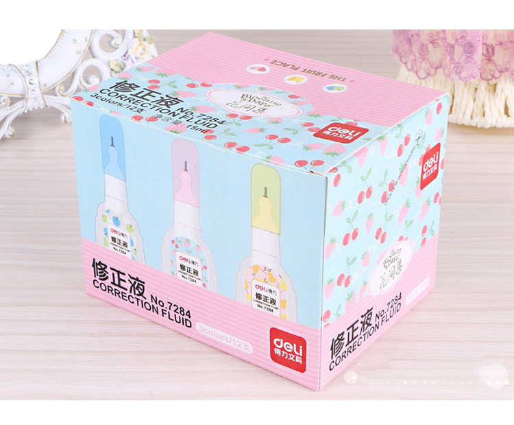Judian Deli/Deli Correction Fluid 7284 Korean Creative Correction Fluid Cute Student Correction Fluid 15ml Judian Deli/Deli Correction Fluid 7284 Korean Creative Correction Fluid Cute Student Correction Fluid 15ml