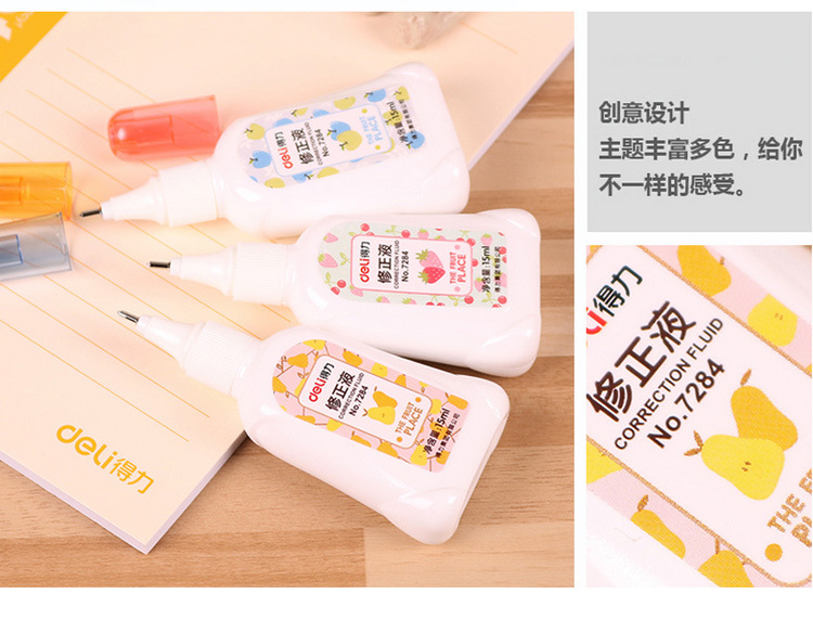 Judian Deli/Deli Correction Fluid 7284 Korean Creative Correction Fluid Cute Student Correction Fluid 15ml Judian Deli/Deli Correction Fluid 7284 Korean Creative Correction Fluid Cute Student Correction Fluid 15ml