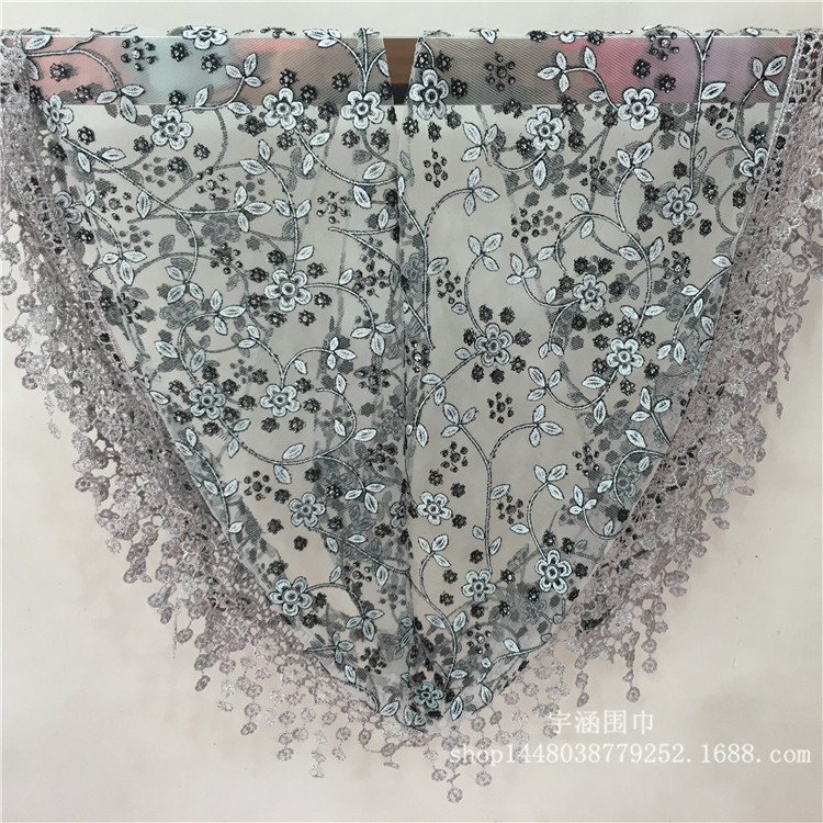 Export Korean Style Four Seasons Foreign Trade Triangle Scarf Lace Hollow Tassel Triangular Binder Lace Scarf Ladies Wholesale Export Korean Style Four Seasons Foreign Trade Triangle Scarf Lace Hollow Tassel Triangular Binder Lace Scarf Ladies Wholesale