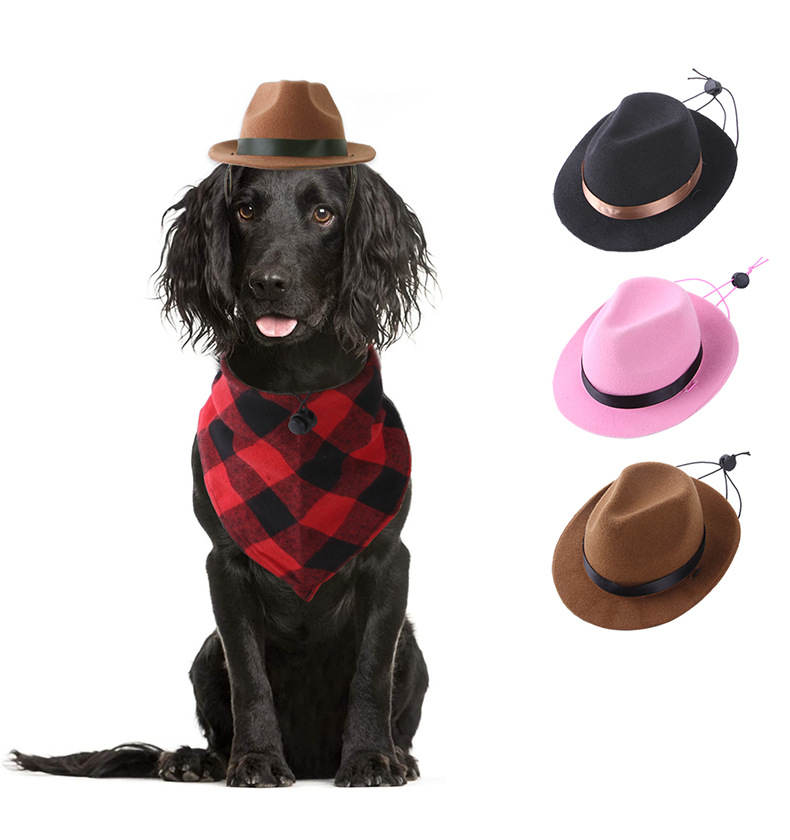 Factory Wholesale New Pet Hat Dog Cowboy Hat Triangular Binder Suit Headgear Cat Funny Headdress