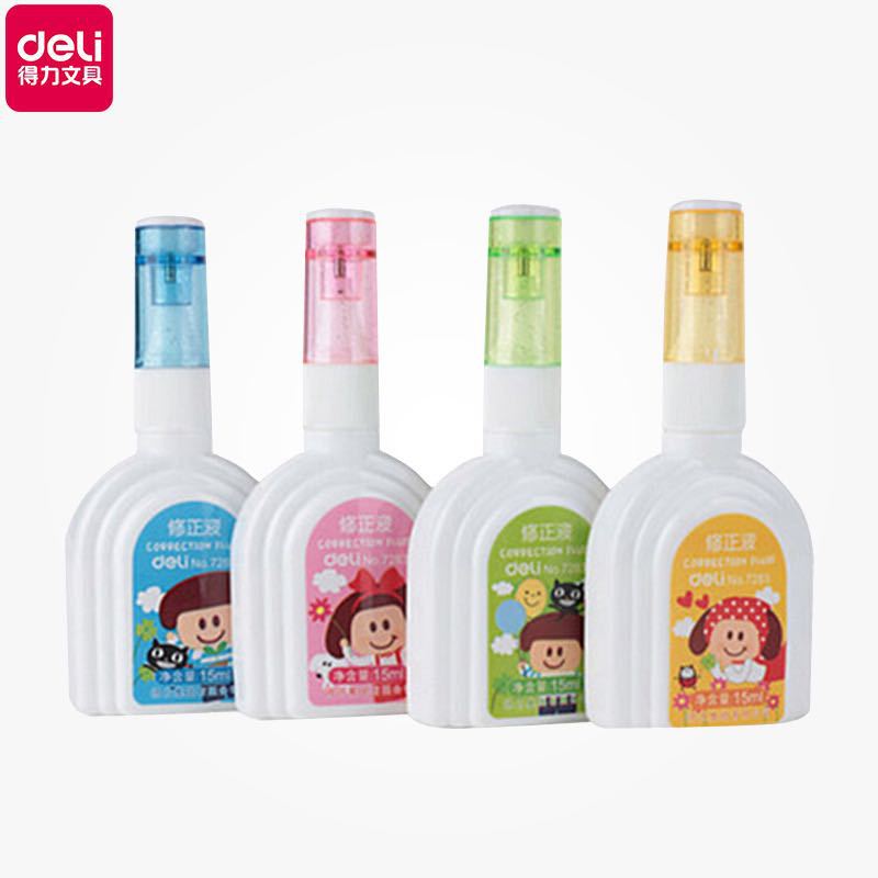 Deli 7279 Steel Head Correction Fluid Correction Fluid Student Correction Fluid 15ml/Bottle Correction Fluid Students&#039; Supplies