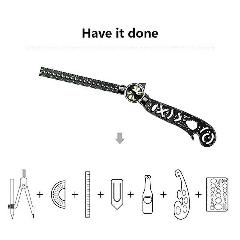 Hot Sale Drawing Compass Multifunctional Drawing Ruler Creative Magnetic Drawing Drawing Ruler Compasses