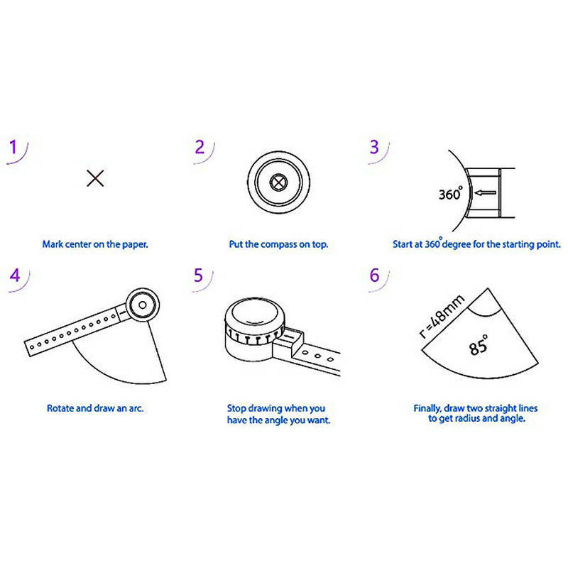 Hot Sale Drawing Compass Multifunctional Drawing Ruler Creative Magnetic Drawing Drawing Ruler Compasses