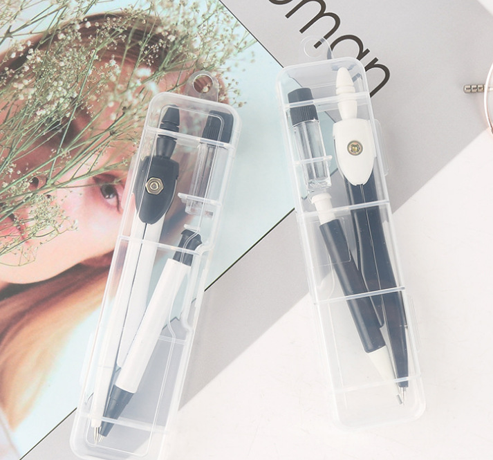 Black and White Fashion Boxed Student Compasses Set Containing Mechanical Pencil Lead Metal Quality Student Drawing Instrument Wholesale Black and White Fashion Boxed Student Compasses Set Containing Mechanical Pencil Lead Metal Quality Student Drawing Instrument Wholesale