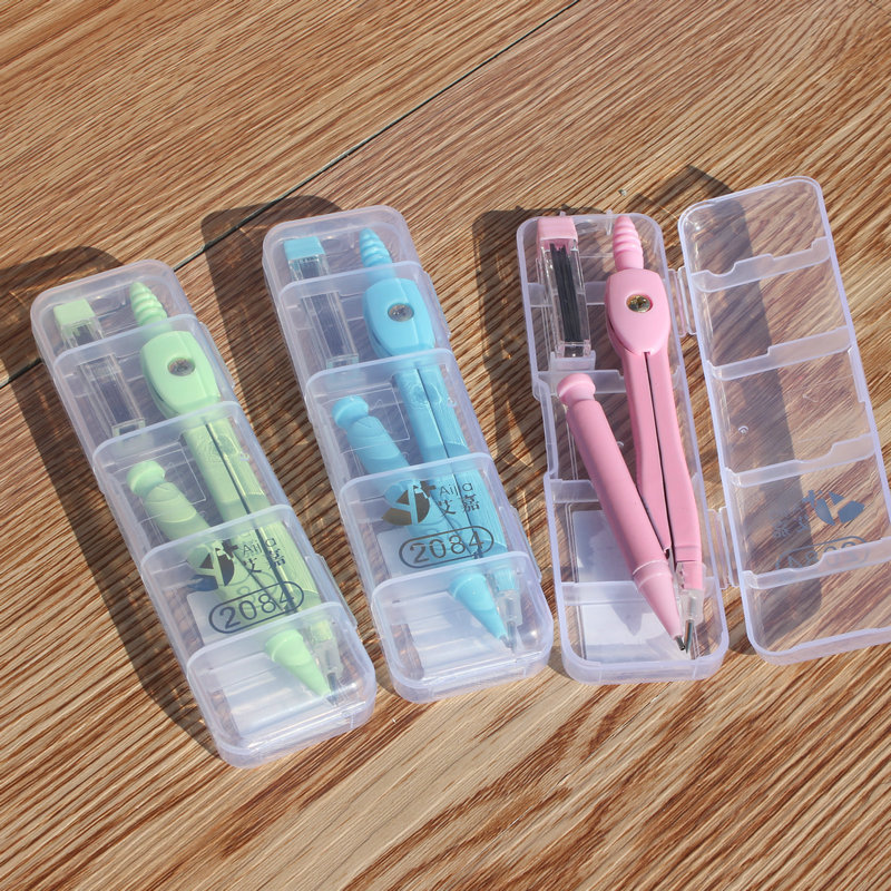 Aijia 2084 Candy Color Student Compasses with Pencil Refill Metal Shell Solid and Durable New Special Offer