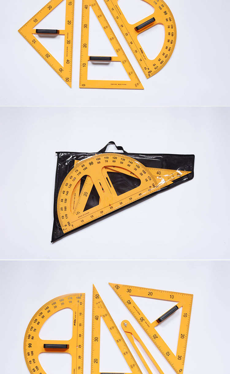 Instrument Supplies Multifunctional Teaching Ruler Compasses Triangle Art Five Pieces Rulers Set Stationery Wholesale Customization Instrument Supplies Multifunctional Teaching Ruler Compasses Triangle Art Five Pieces Rulers Set Stationery Wholesale Customization