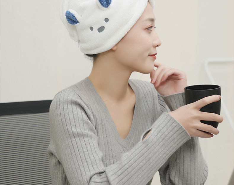 Cap Micron NonSlip Yarn Triangular Binder Shower Cap Coral Velvet WaterAbsorbing QuickDrying Hair Drying Towel