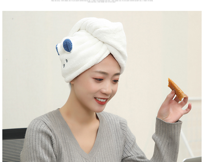 Cap Micron NonSlip Yarn Triangular Binder Shower Cap Coral Velvet WaterAbsorbing QuickDrying Hair Drying Towel