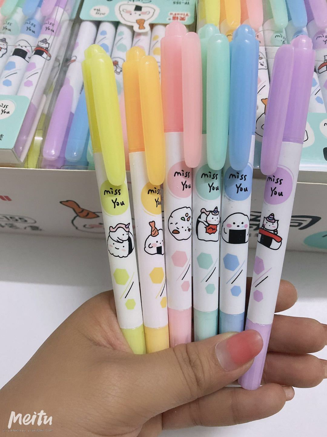 Tianfu TF-155 Cartoon Cute Sushi Double-Headed Highlighter Student Office Drawing Key Marker