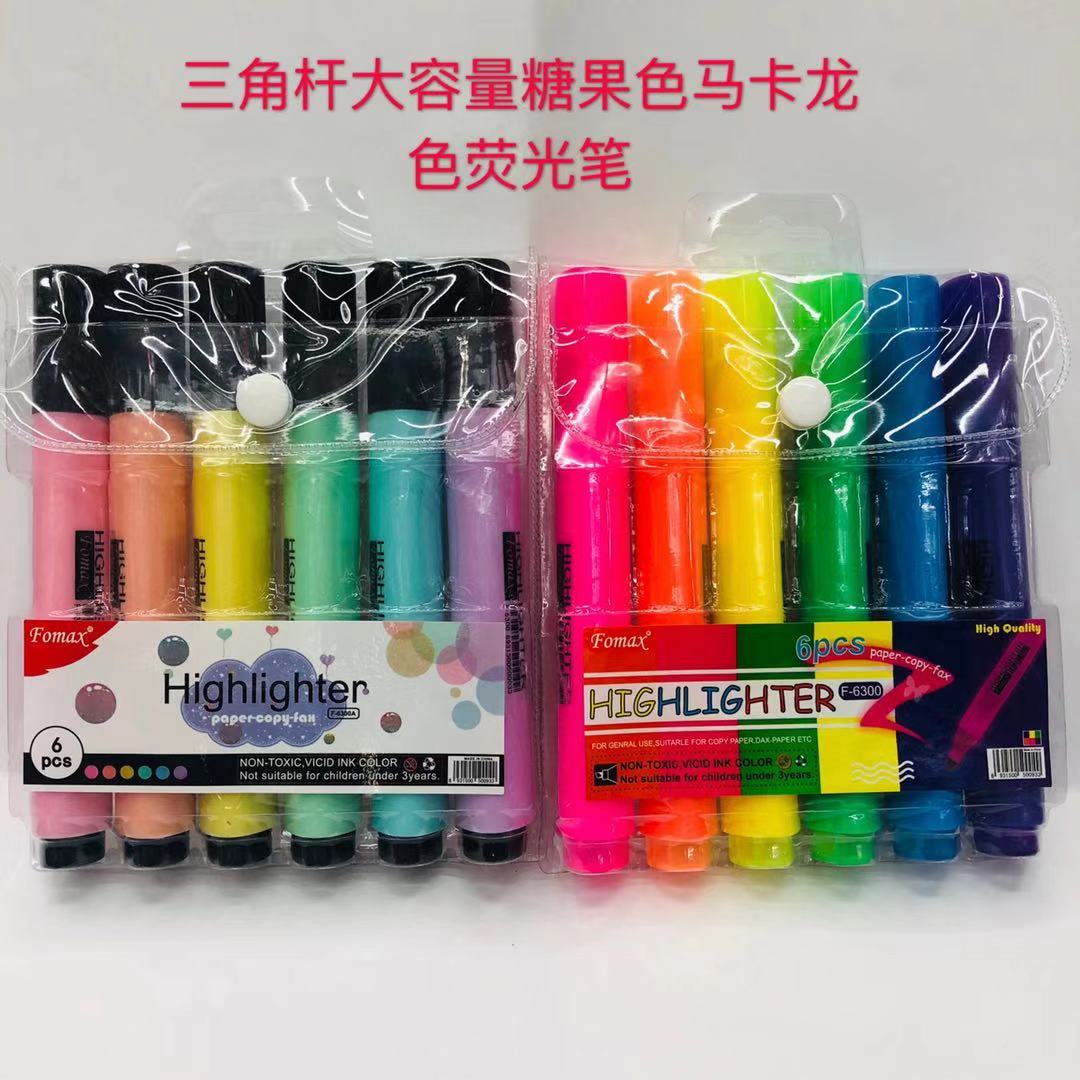 Fomax triangle high volume highlighter thick macaron candy colored highlighter