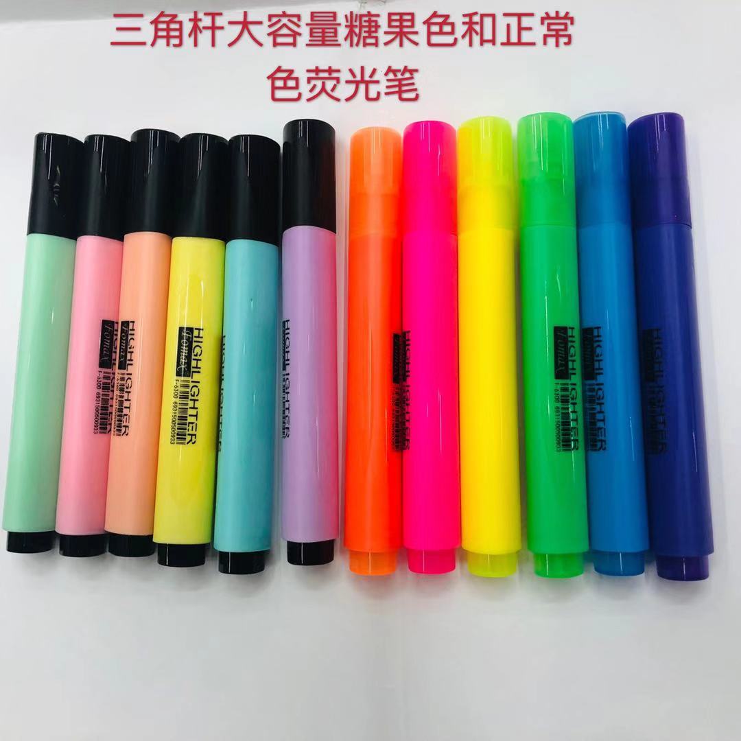 Fomax triangle high volume highlighter thick macaron candy colored highlighter